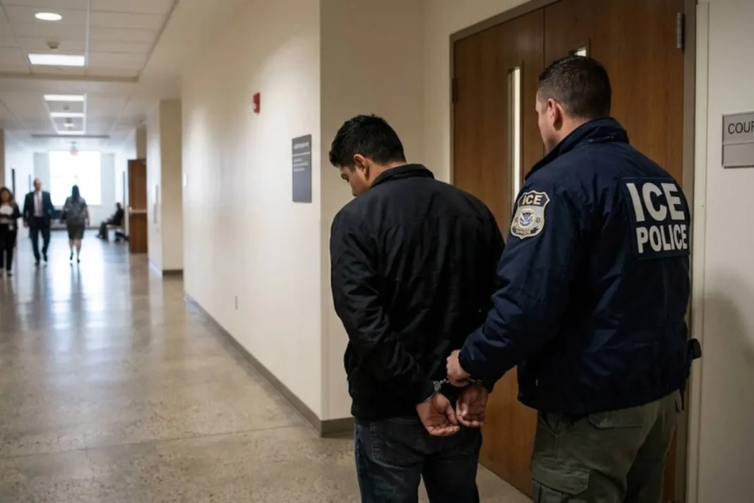 Agentes federales de ICE en un operativo migratorio en el sur de California
