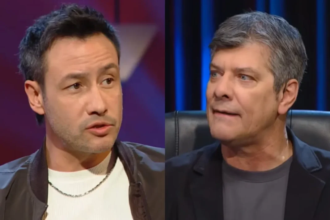 Luciano Pereyra y Mario Pergolini en el estudio de Otro día perdido