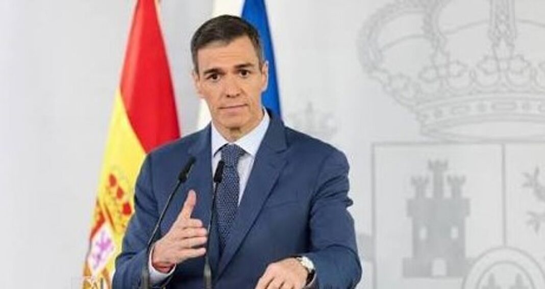 Pedro Sánchez, presidente del Gobierno español, durante una declaración pública.