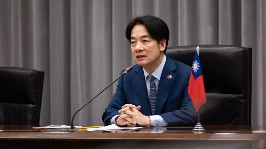 Presidente de Taiwán, Lai Ching-te, durante su discurso por el Día Nacional